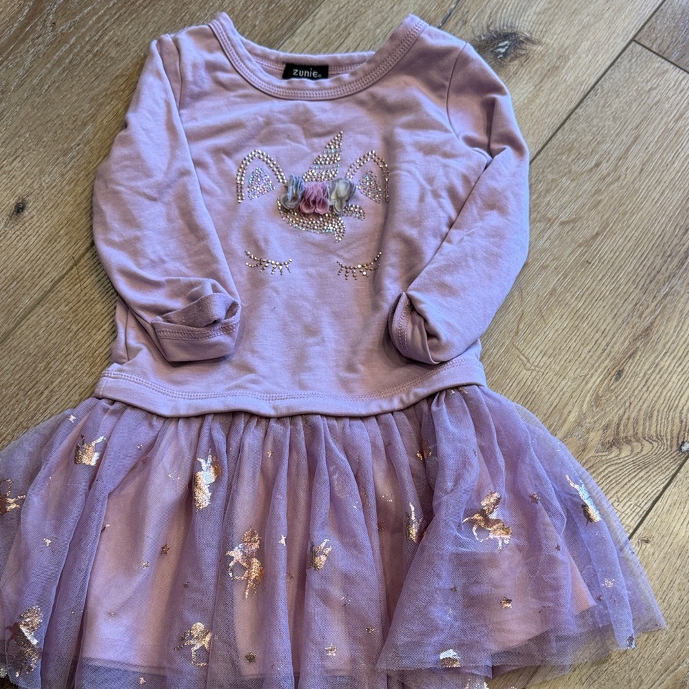Zunie Lavender Unicorn Tulle Dress